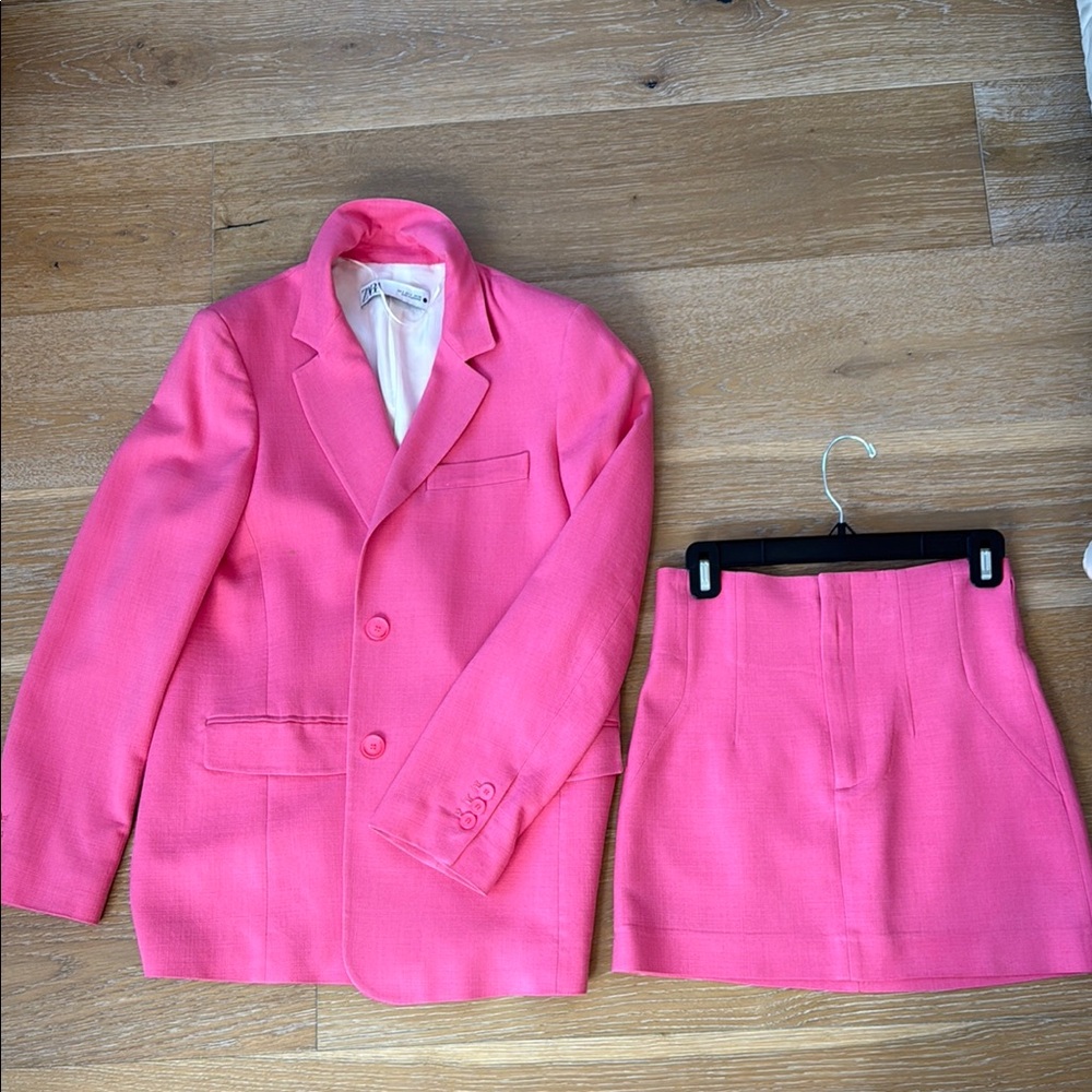 Pink Blazer and Skirt Set / Zara